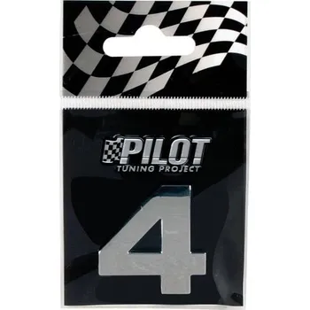 Samolepicí dekorace na vozidlo Pilot Chromované samolepící 3D číslo (4) - Lampa Italy 07891