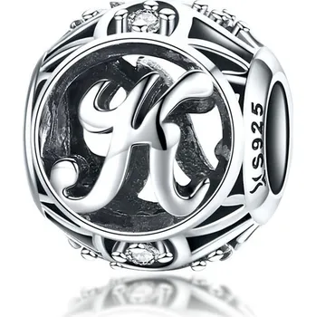 Přívěsek Elenys stříbrný přívěsek korálek písmeno K