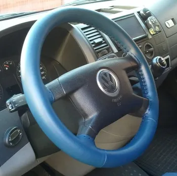 Potah na volant Maria Cavallo Kožený potah volantu A 37-39 cm, modrý