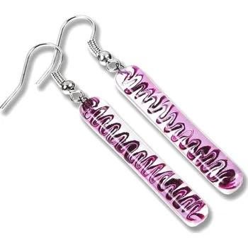 Náušnice Skleněné náušnice růžové HELENE N1111