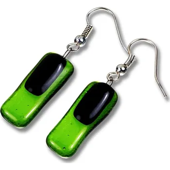 Náušnice Skleněné náušnice zelené DAISY N1404