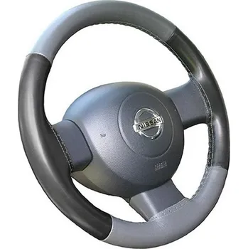 Potah na volant Maria Cavallo Kožený potah volantu C 43-47 cm, černo šedý