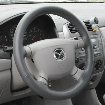 Potah na volant Maria Cavallo Kožený potah volantu D 47-52 cm, šedý