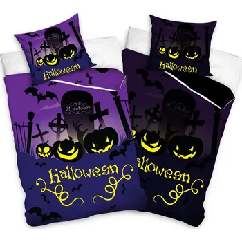 Povlečení TipTrade Halloween Hřbitov bavlna 140 x 200, 70 x 90 cm