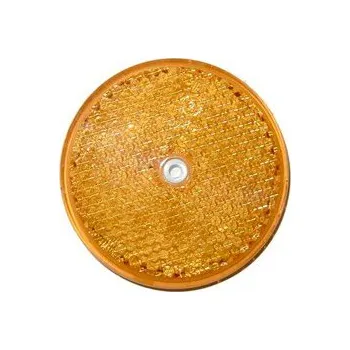 Samolepicí dekorace na vozidlo Odrazka oranžová, kulatá o průměru 76 mm, s dírou uprostřed