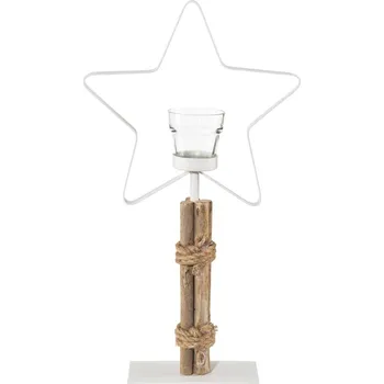 Vánoční světelná dekorace Gasper Kovový svícen hvězda na čajovou svíčku