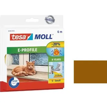 Těsnění do okna a dveří Gumové těsnění E profil - tesamoll® Barva: Hnědá, Balení: 6 m