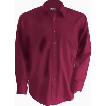 Pánská košile Kariban K545 pánská košile s dlouhým rukávem vínově červená 3XL