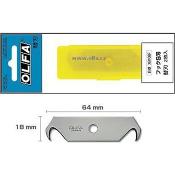 Pracovní nůž náhradní čepele, háček, (2ks), OLFA, XB 108F