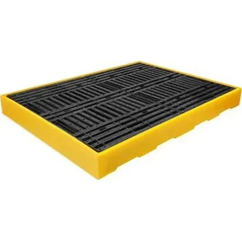 Olejová vana Záchytná podlaha pro 4 sudy žlutá (záchytný objem 300 l)