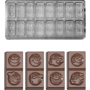 Forma na pečení Forma na čokoládové Neapolitánky 9,5g (Smajlíci) 2x8 tvary/tabulka (4 fig)
