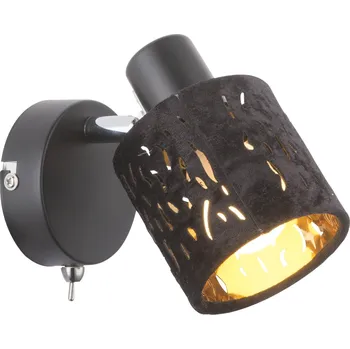 Nástěnné svítidlo Globo 54121-1 | TROY nástěnné svítidlo | 1x E14 | černá | Š: 8 cm |