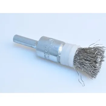 Drátěný kartáč BRM Štětkový minikartáč koncový průměr 12 mm, nerez 0,25mm, s kroužkem