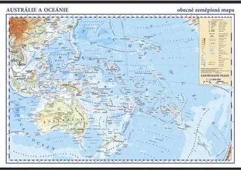 kniha Austrálie a Oceánie školní nástěnná zeměpisná mapa 1:13 mil 136 x 96 cm