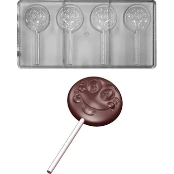 Forma na pečení Forma na čokoládová lízátka (Smajlík16,5g) 4 tvary/forma