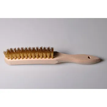 Drátěný kartáč KART Ruční drátěný kartáč 4-řadý, mosaz 0,25 vlnitá