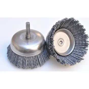 Drátěný kartáč BRM Hrnkový kartáč 70 mm se stopkou, nylon SiC 180