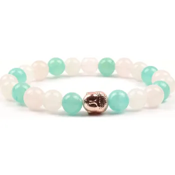 Náramek Moni - dámský náramek amazonit jadeit růženín