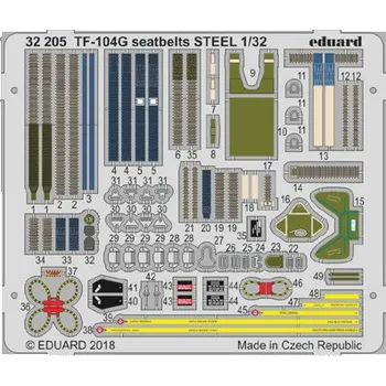 Plastikový model Eduard 1/32 TF-104G seatbelts MB STEEL (ITALERI)