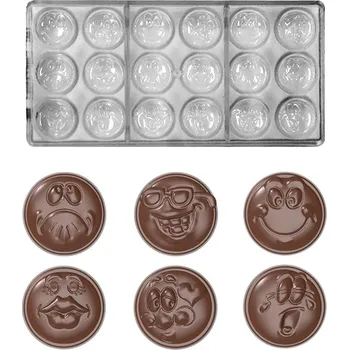 Forma na pečení Forma na pralinky (6 smajlíků 5,8g) 3x6 tvarů/forma