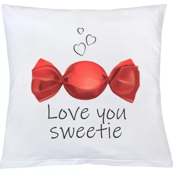 Polštář New Baby s potiskem Love you sweetie 40x40 cm (Bavlněný polštářek New Baby)