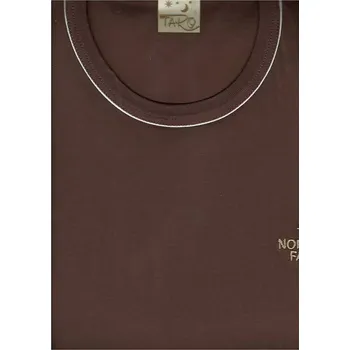 Pánské pyžamo Taro, pánské pyžamo Igor 125, krátký rukáv, hnědá, vel. XXL