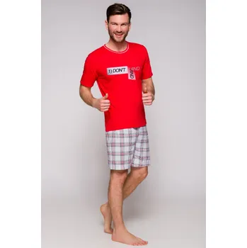 Pánské pyžamo Taro, pánské pyžamo 2086-Szymon, krátký rukáv, červená, vel. XXL