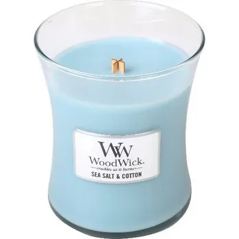 Svíčka Recenze WoodWick Sea Salt & Cotton