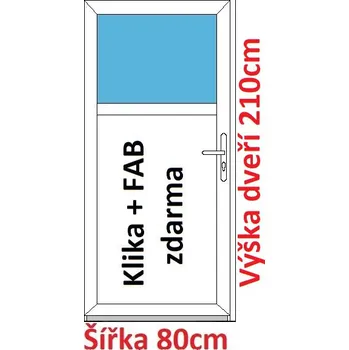 Vchodové dveře Vchodové plastové dveře Soft 1/3 sklo 80x210 cm - Akce!