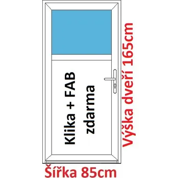 Vchodové dveře Vchodové plastové dveře Soft 1/3 sklo 85x165 cm - Akce!
