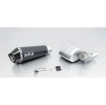 Výfuk pro motocykl Výfukový tlumič s rezonátorem + katalyzátor - ČERNÝ NEREZ - 406782 155217