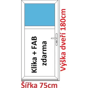 Vchodové dveře Vchodové plastové dveře Soft 1/3 sklo 75x180 cm - Akce!