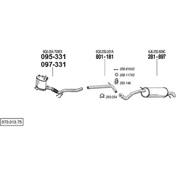 Zadní díl výfuku zadní díl výroba Novak Bosal 281897N