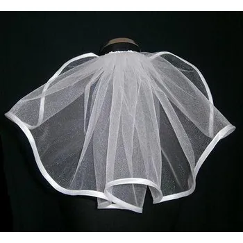 Svatební dekorace Šatoli.cz Svatební závoj jednovrstvý lemovaný 30 cm - bílá