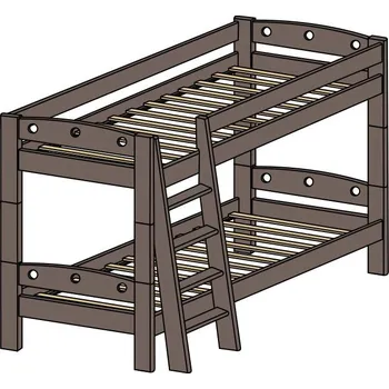 Dětská postel barevná dřevěná palanda z masivu, patrovka FIJA P (kvalitní palanda z masivu)