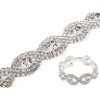 Šperk Štrasový svatební, společenský náramek LUX