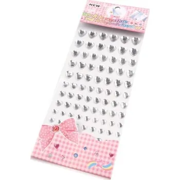 samolepka Samolepící srdce 6-12 mm crystal