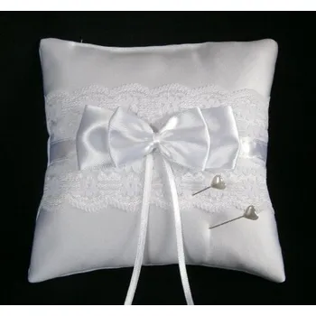 Svatební dekorace Šatoli.cz Bílý polštářek pod snubní prstýnky s krajkou