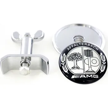 Znak automobilu Znak na kapotu / Logo na kapotu AMG Mercedes-Benz - černo stříbrný (45mm) EIC-108