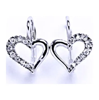 Náušnice Stříbrné náušnice srdce se zirkony - NK 1322