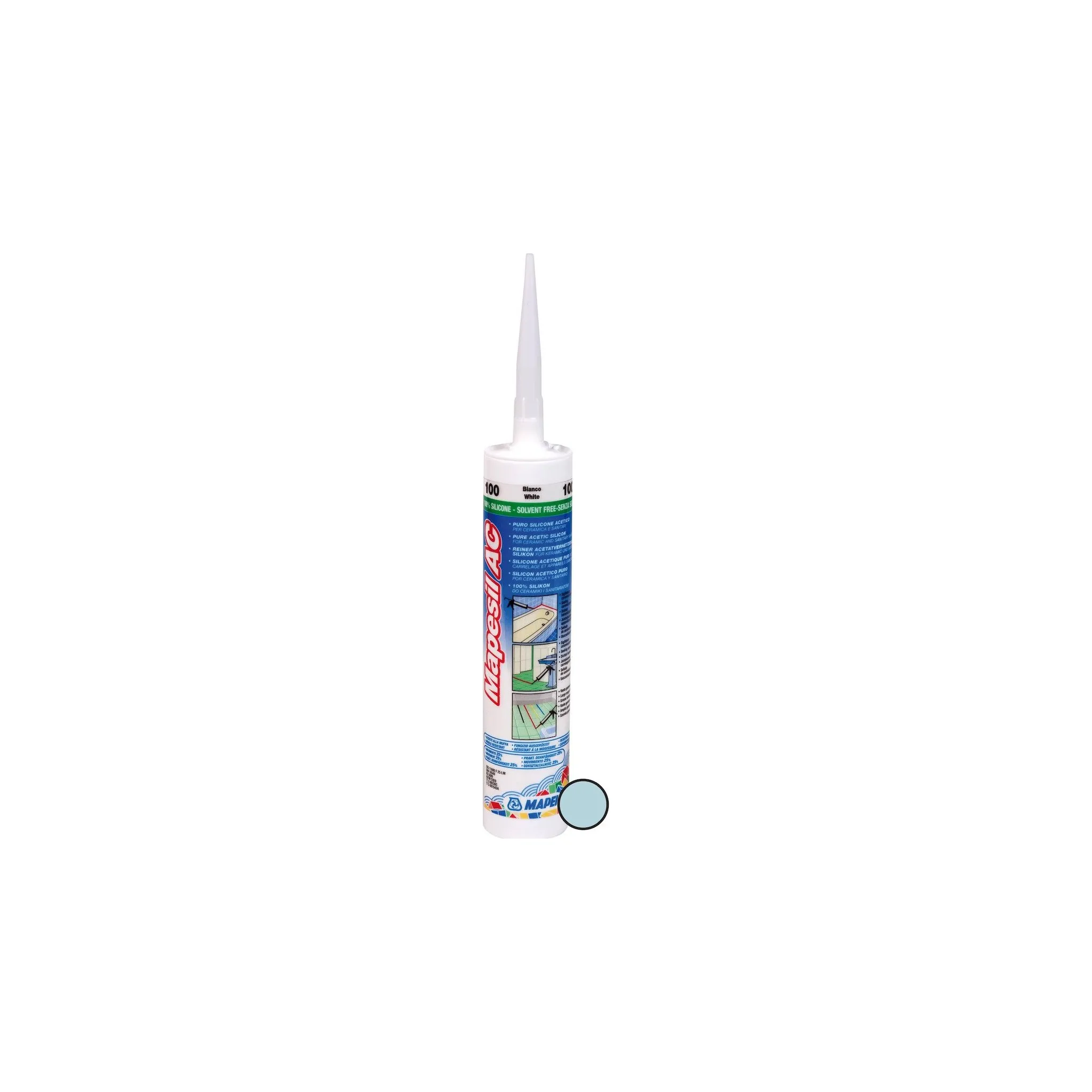 Fotografie 1 - Stavební silikon Mapei Mapesil AC 310 ml 170 blankytně modrý