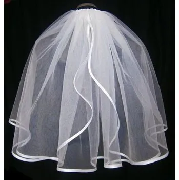 Svatební dekorace Šatoli.cz Svatební závoj jednovrstvý lemovaný 50 cm - bílá