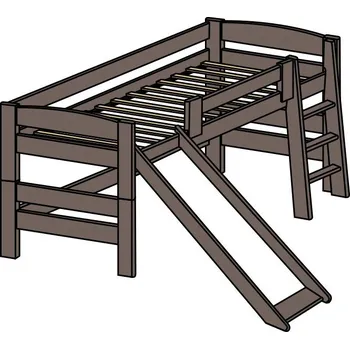 Dětská postel Dětská barevná zvýšená postel z masivu ELEA N se skluzavkou 90x200 ROALHOLZ