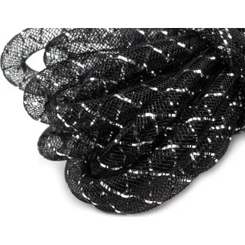 Modistická dutinka 8mm, černá se stříbrnou