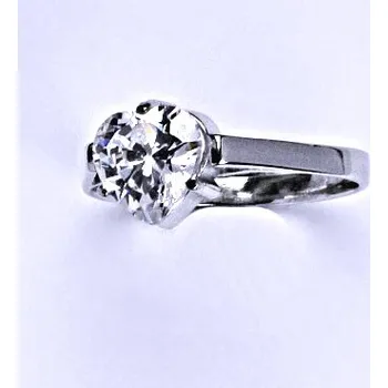 Prsten Stříbrný prsten s čirým zirkonem, srdce stříbrný prstýnek T 1081