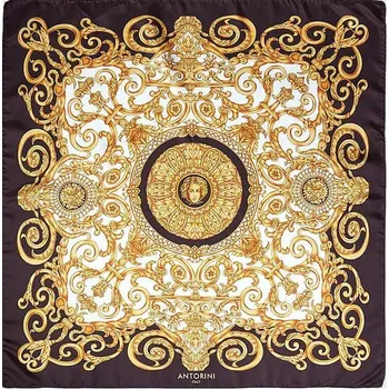 Šátek Antorini Vintage hedvábný šátek hnědý