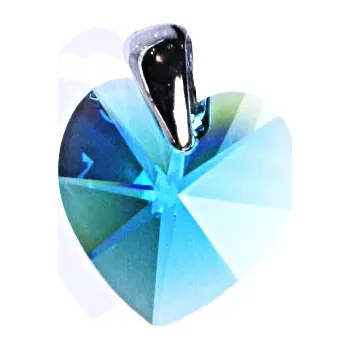 Přívěsek Stříbrný přívěsek s krystalem Swarovski blue zirkon, srdce, P 1302