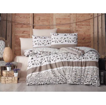 Povlečení Brotex Levi béžové 200 x 200, 2x 70 x 90 cm zipový uzávěr