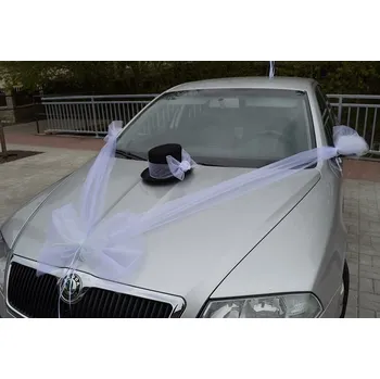 Svatební dekorace Organza - mašle z organzy na auto