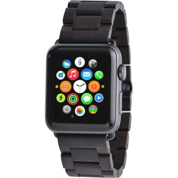 eses Dřevěný řemínek pro Apple Watch - Černý 42mm, 44mm, 45mm, 49mm